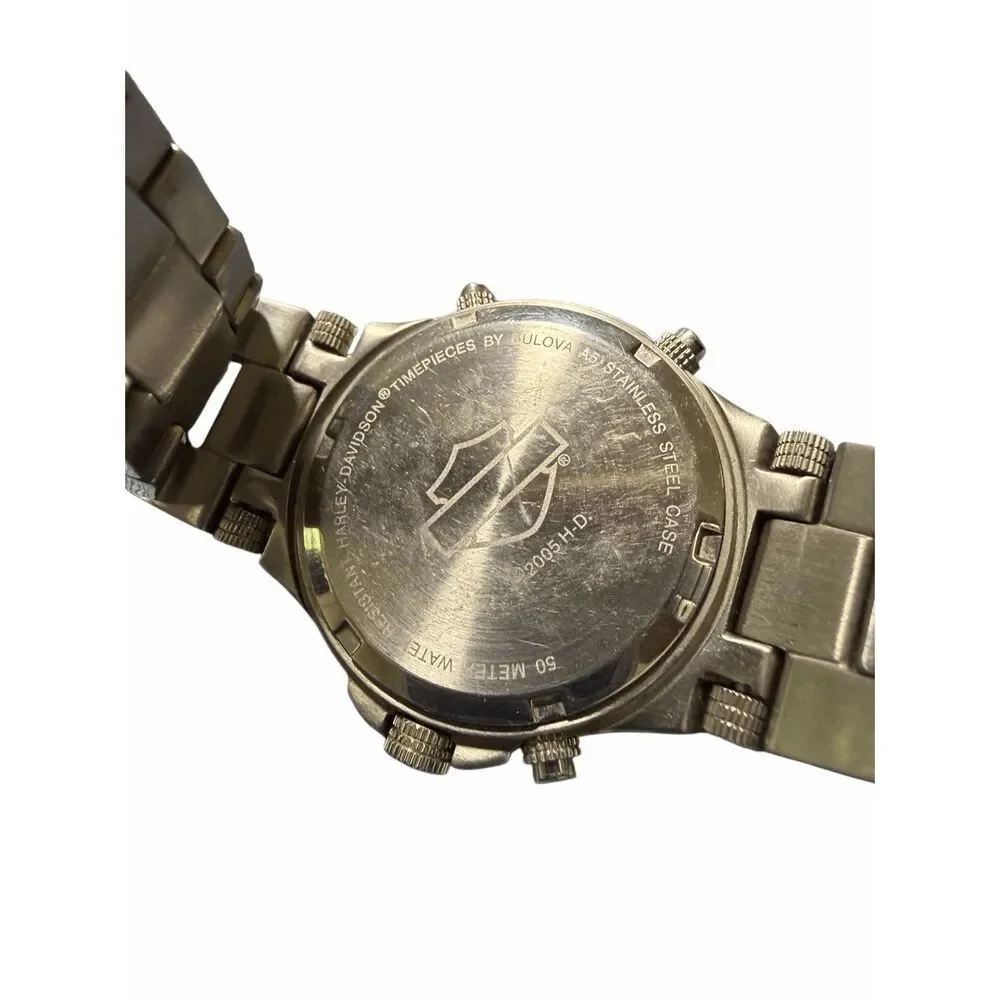 Rare 2005 Harley Davidson Bulova Chronograph Men’s  wristwatch model 78A110 New
